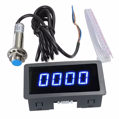 Tachymètre digital avec capteur Hall pour tracteur, tour, moissonneuse – 12V/24V, LED RPM