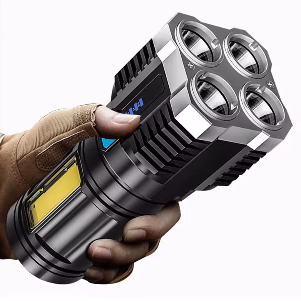 Lampe torche LED rechargeable puissante – Idéale pour chasse, pêche, camping