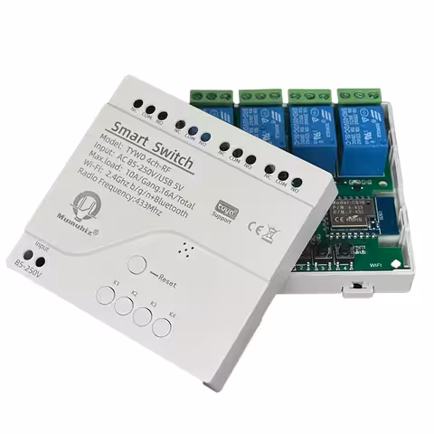 Relais intelligent WiFi 4 canaux – Interrupteur smart Tuya 220V avec contrôle à distance