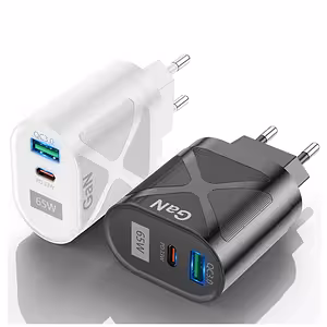 Chargeur téléphone et tablette 65W GaN USB-C & USB-A – Fast Charger PD QC pour iPhone, Samsung, Android