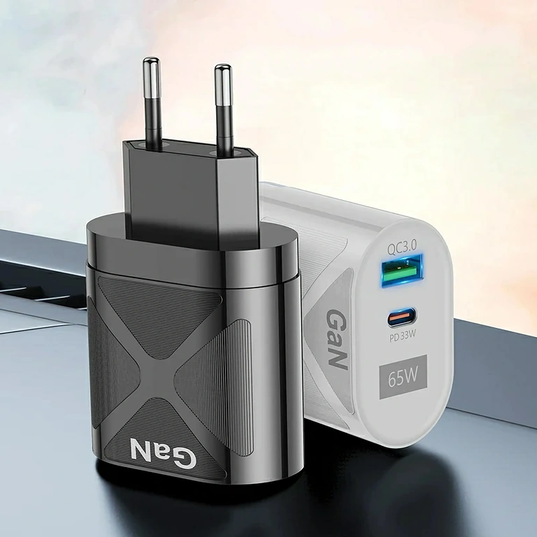 Φορτιστής GaN με Power Delivery και Quick Charge 3.0 – μπροστινή όψη