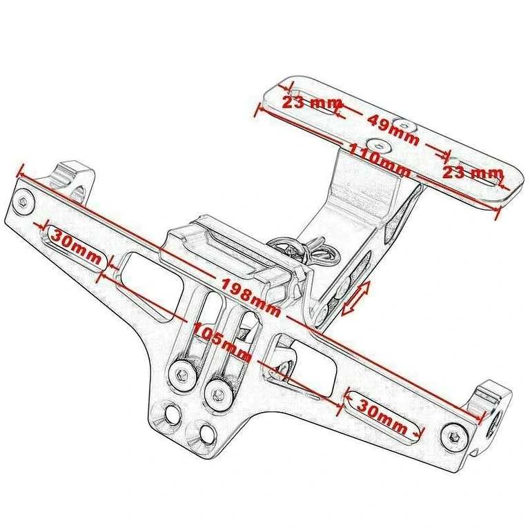 Συμπαγές στήριγμα πινακίδας μοτοσικλέτας, ιδανικό για sport μοτοσικλέτες
