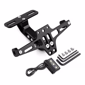 Support plaque moto rabattable avec LED, universel sport