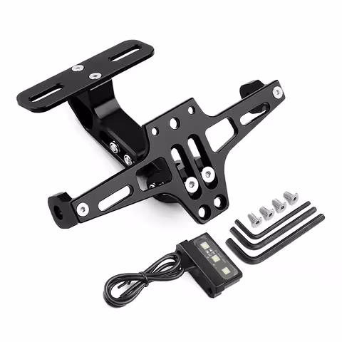 Support plaque moto rabattable avec LED, universel sport