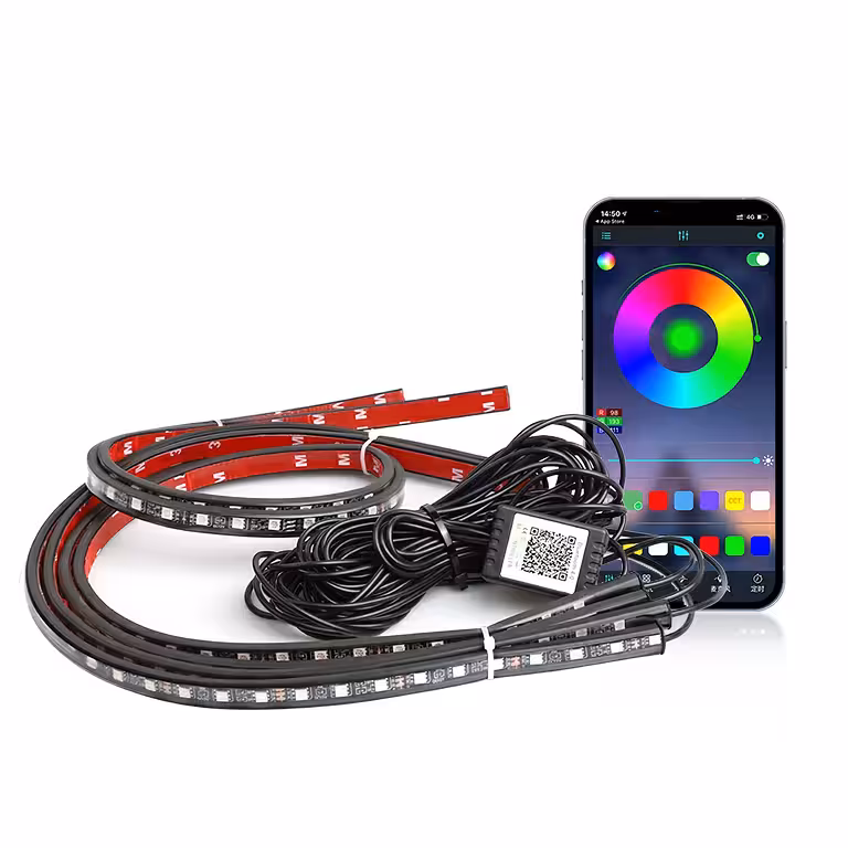 Kit lumières LED RGB auto extérieur – Bandes lumineuses sous voiture