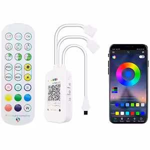 Contrôleur bande LED RGB Smart WiFi Tuya avec télécommande, variateur et contrôle musical