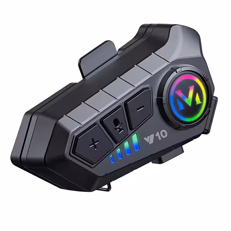Intercom Bluetooth 5.3 pour casque moto avec batterie 1000mAh et autonomie longue