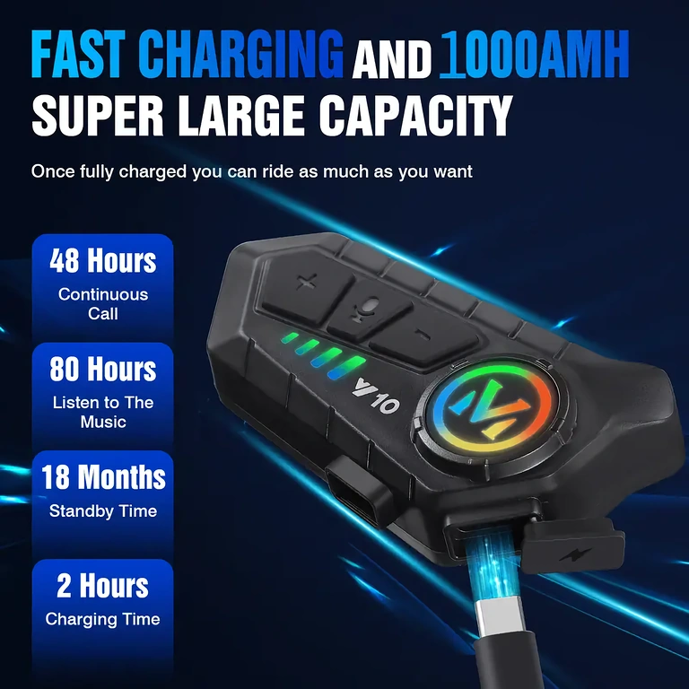 Intercom μοτοσικλέτας με μεγάλη διάρκεια μπαταρίας Intercom μοτοσικλέτας με αυτονομία έως 32 ώρες