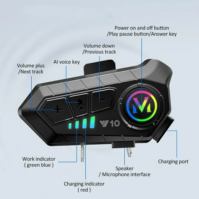 Κουμπί για φωνητικό βοηθό σε intercom μοτοσικλέτας Κουμπί για ενεργοποίηση φωνητικού βοηθού στο intercom κράνους