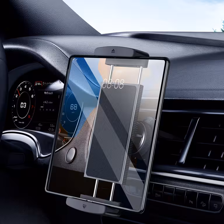 Support tablette auto tableau de bord 7-12 pouces avec fixation grille ventilation