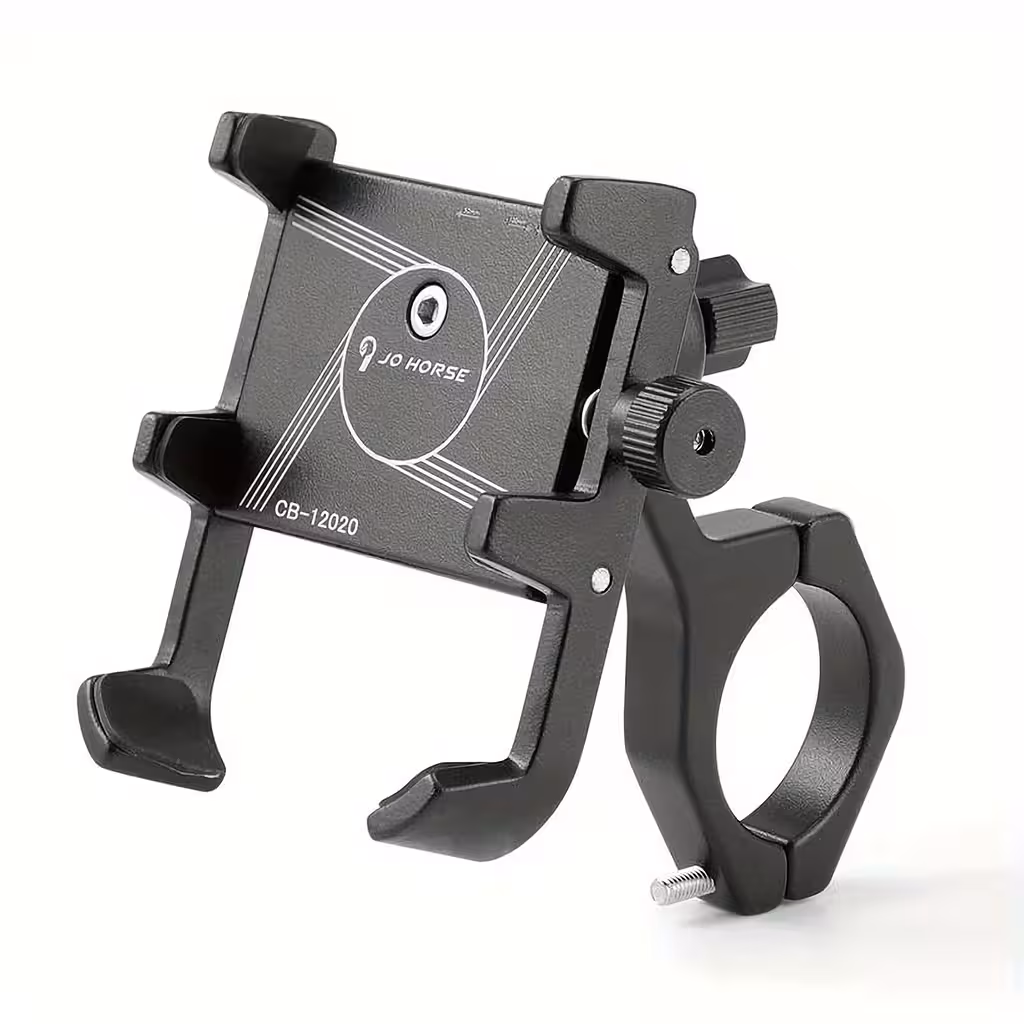 Support téléphone réglable pour moto, vélo, trottinette électrique et ATV – Aluminium noir