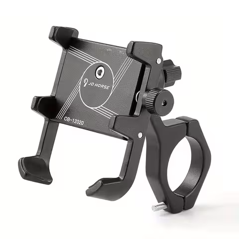 Support téléphone réglable pour moto, vélo, trottinette électrique et ATV – Aluminium noir