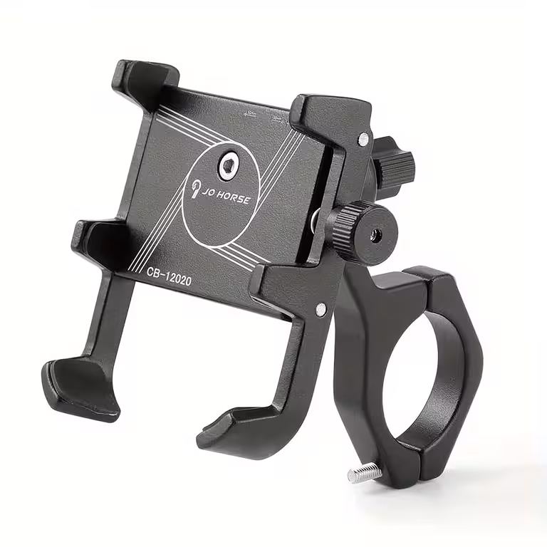 Support téléphone réglable pour moto, vélo, trottinette électrique et ATV – Aluminium noir