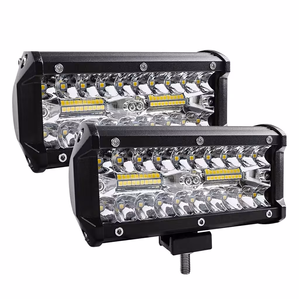 Set 2 projecteurs LED BAR Auto 240W – 24000LM, 12V/24V pour tracteur, camion, ATV, tout-terrain