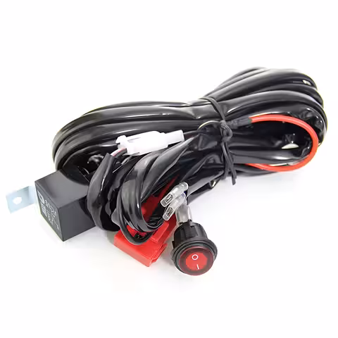 Câblage projecteurs LED Auto Moto 12V – Relais 40A, fusible 30A, compatible LED BAR