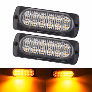 Stroboscopes Auto jaunes LED 12V–24V – Flashs professionnels pour grille, pare-chocs avant, camion, ATV, voiture
