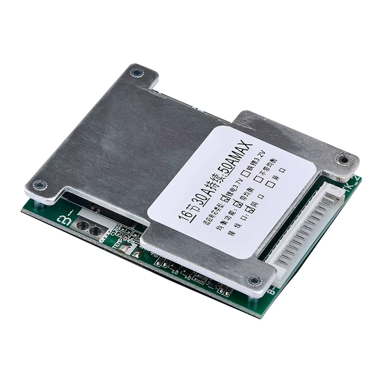 Λεπτομερής εικόνα της ηλεκτρονικής πλακέτας του μονάδας BMS 16S 60V 40A, κοντινή άποψη