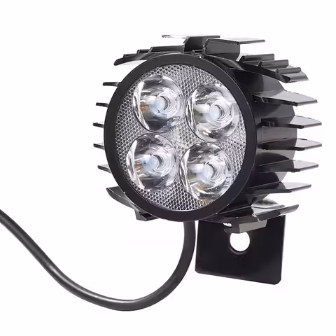 Phare LED avec klaxon intégré pour trottinette et vélo électrique – 12V-72V puissant et durable