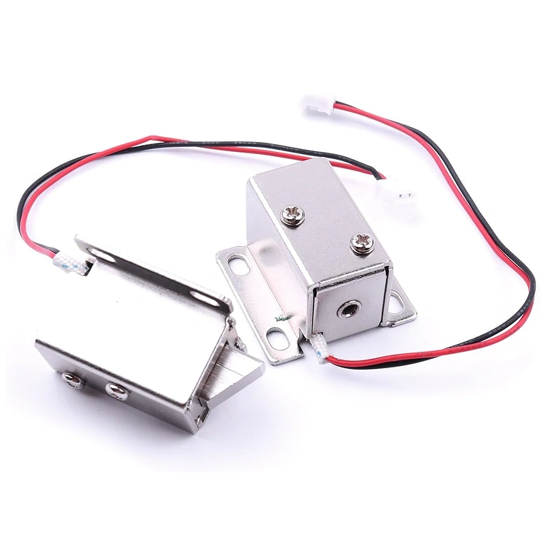 Δύο ηλεκτρομαγνητικές κλειδαριές 12V παρουσιασμένες από μπροστά