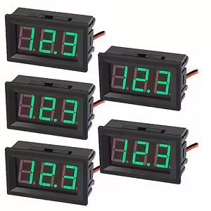 Set 5 voltmètres digitaux de panneau 5V–120V DC