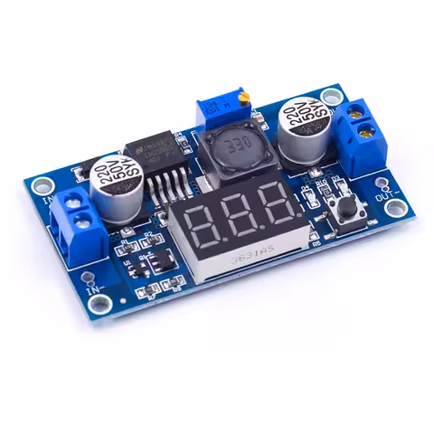 LM2596 Step-Down DC-DC Buck Converter avec écran – Source de tension réglable 1.25V–37V 3A