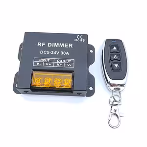 Dimmer bande LED 5V 12V 24V 30A avec télécommande RF – Contrôleur DC pour bandes LED monochrome