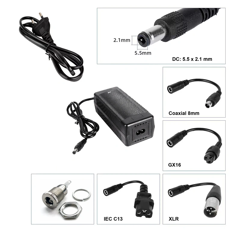 Φορτιστής με βύσμα IEC C13 Φορτιστής 60V–67,2V 2A με συνδετήρα IEC C13 για σκούτερ CityCoco, Harley και τρίκυκλα