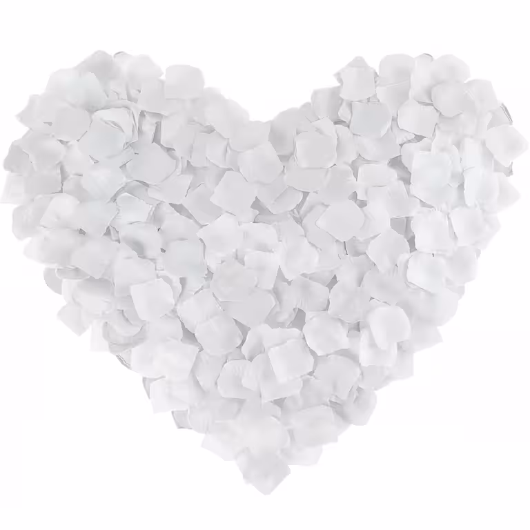 Pétales de roses artificielles blanches 500 pièces – décoration romantique pour mariage et événements