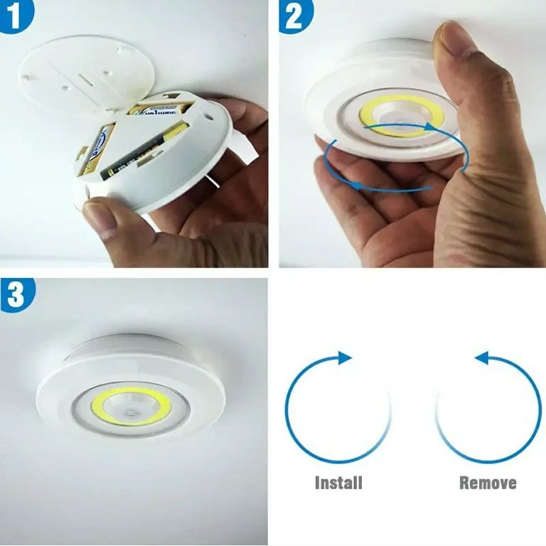Στήριξη με αυτοκόλλητη ταινία LED spots με ταινία αυτοκόλλητου για τοποθέτηση σε τοίχο ή έπιπλα