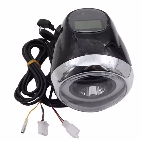 Phare pour scooter électrique Citycoco Harley 60V avec écran LCD, éclairage LED et contact électrique