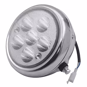 Phare LED rond pour moto, compatible avec systèmes 12V-80V