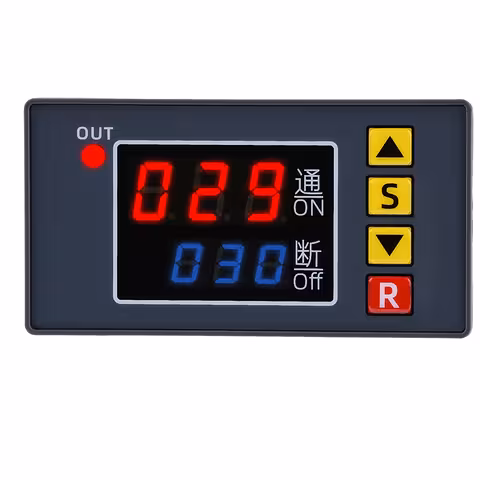 Relais temporisé cyclique 24V DC – temporisateur programmable avec fonction de retard et boucle répétitive