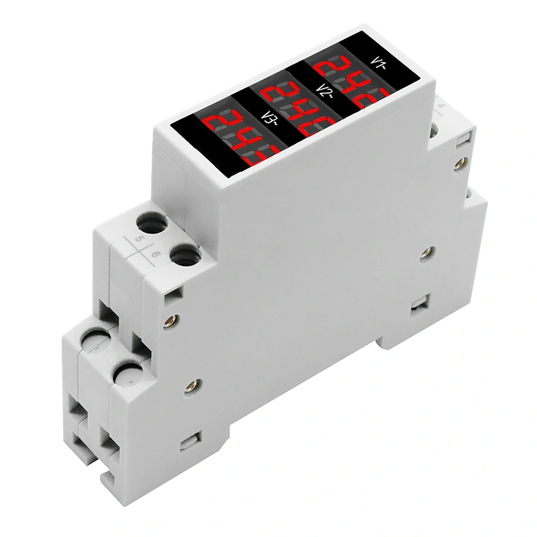 Installation du voltmètre digital dans un panneau électrique industriel