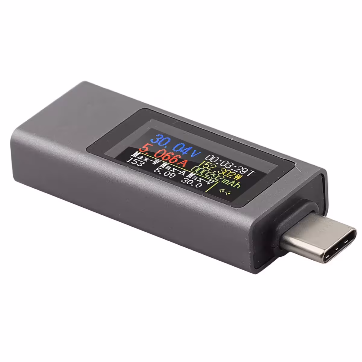 Multimètre USB C Tester KWS-2302C en action