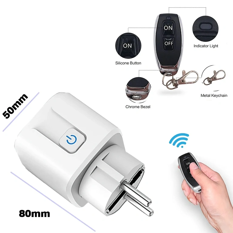 Prise avec télécommande RF433 pour contrôle lumières et appareils