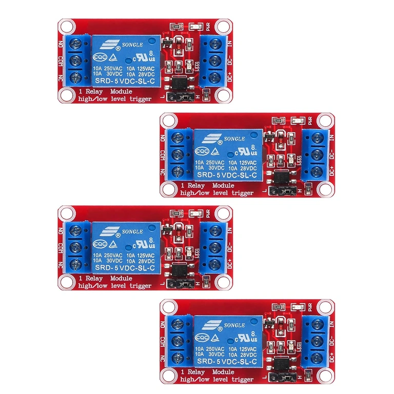 Module relais 5V set 4 pièces, 1 canal, avec optocoupleur et déclenchement High/Low