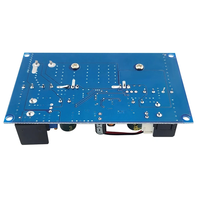 Image détaillée de l’arrière du convertisseur DC-DC Step-Down 600W 25A, montrant connecteurs et éléments de refroidissement