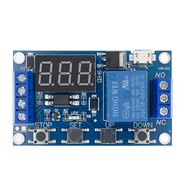 Vue générale module relais temporisation 6–30V