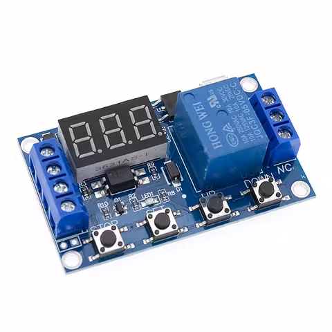 Module relais temporisé avec affichage – 6–30V – temps réglable 0,1 s–999 min