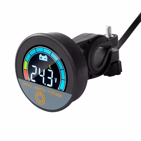 Indicateur d’état et de niveau de batterie – voltmètre DC 12V–72V Li-Ion et LiFePO4 avec écran pour vélo, trottinette et scooter électrique