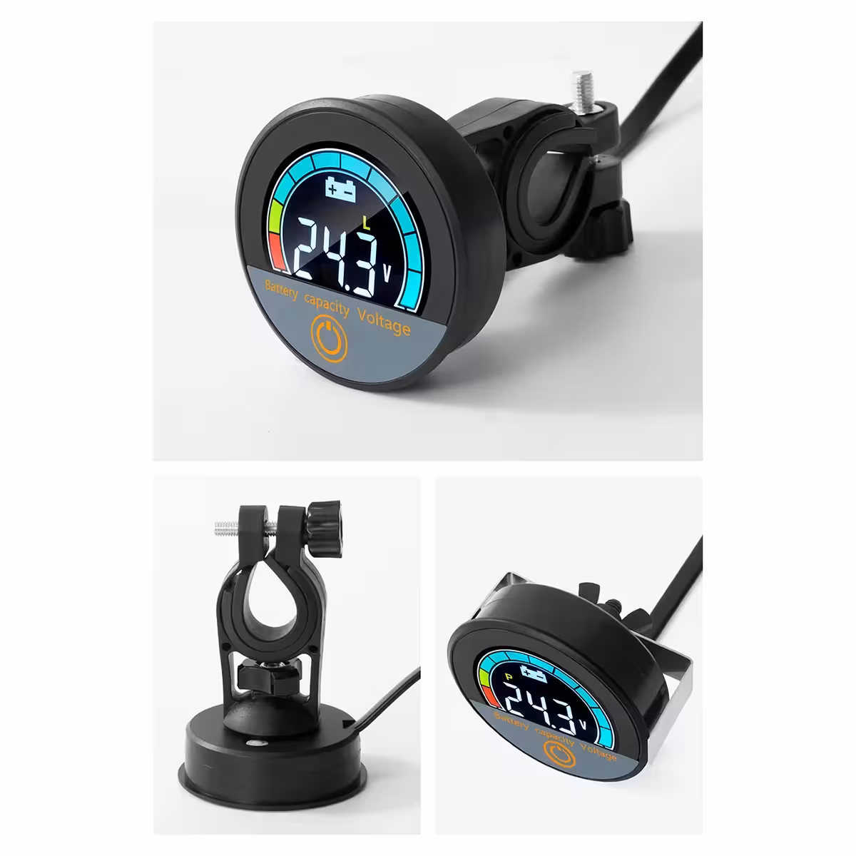 Module compact indicateur digital avec voltmètre et affichage pourcentage batterie, Li-ion et LiFePO4 12V–72V