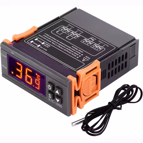 Contrôleur de température numérique 220V/230V – thermostat électronique STC1000 avec sonde NTC et double relais
