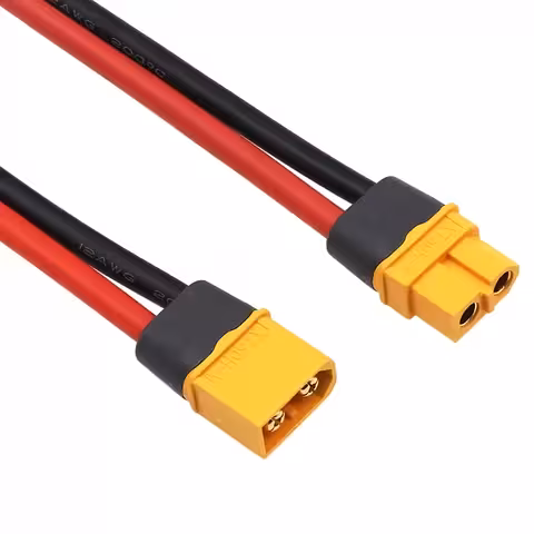 Connecteur XT60 femelle + mâle avec câble épais 12AWG 30 cm – prise XT60H pour batteries haute capacité