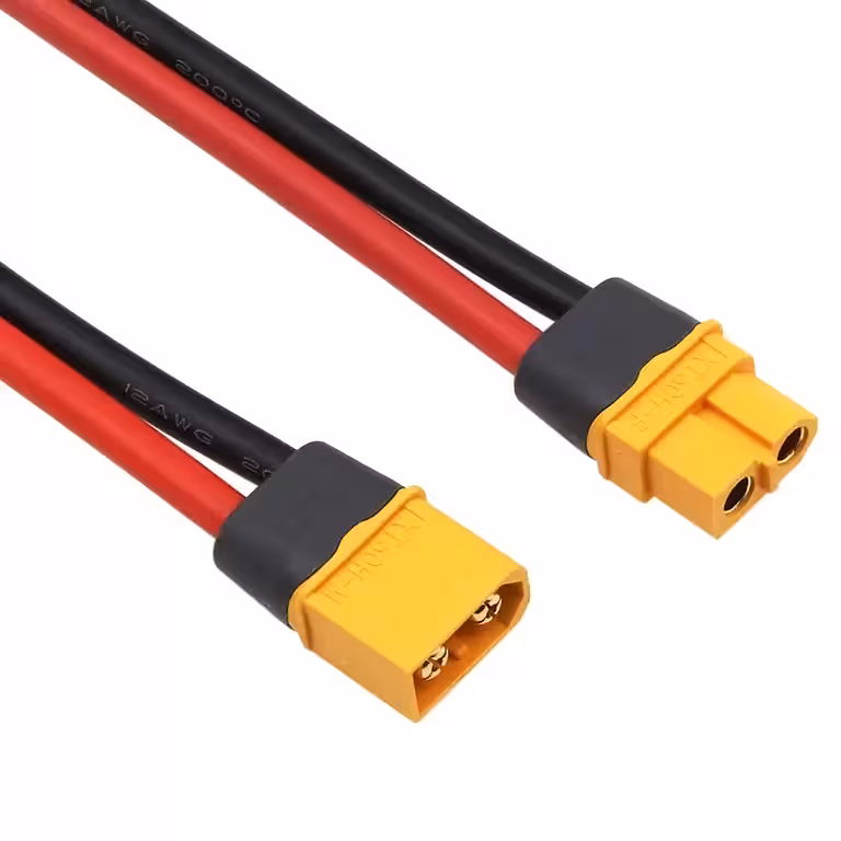 Connecteur XT60 femelle + mâle avec câble épais 12AWG 30 cm – prise XT60H pour batteries haute capacité