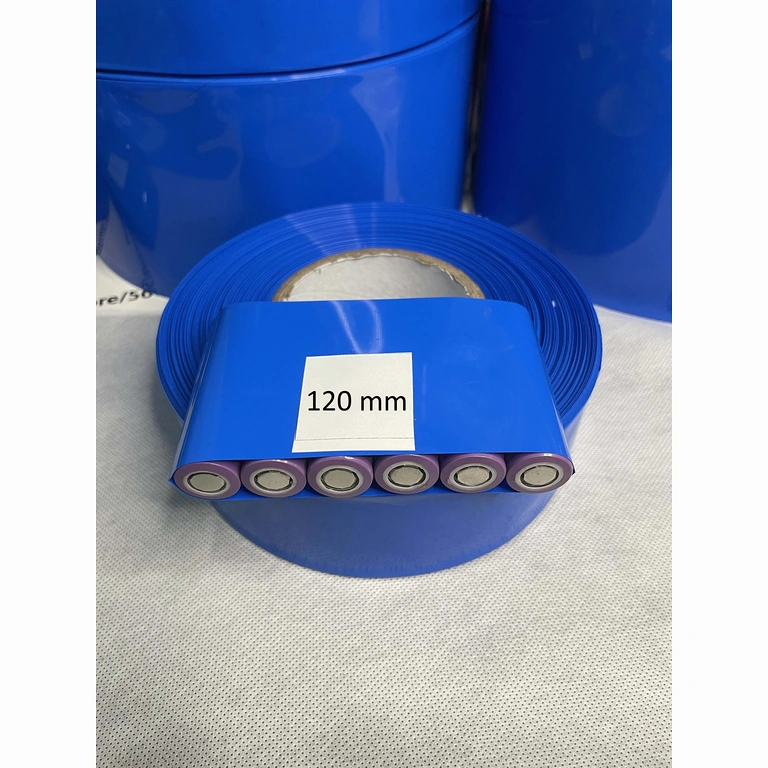 Tube thermorétractable Cellpack bleu 120 mm pour batteries 18650, vendu au mètre