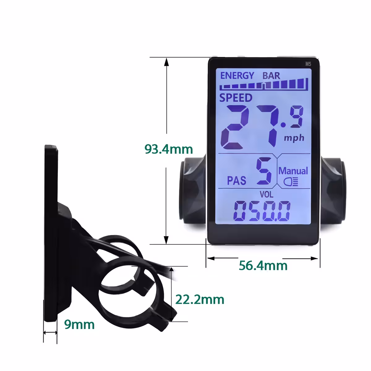Dimensions compactes de 110x55x30 mm du contrôleur M5 pour vélo électrique