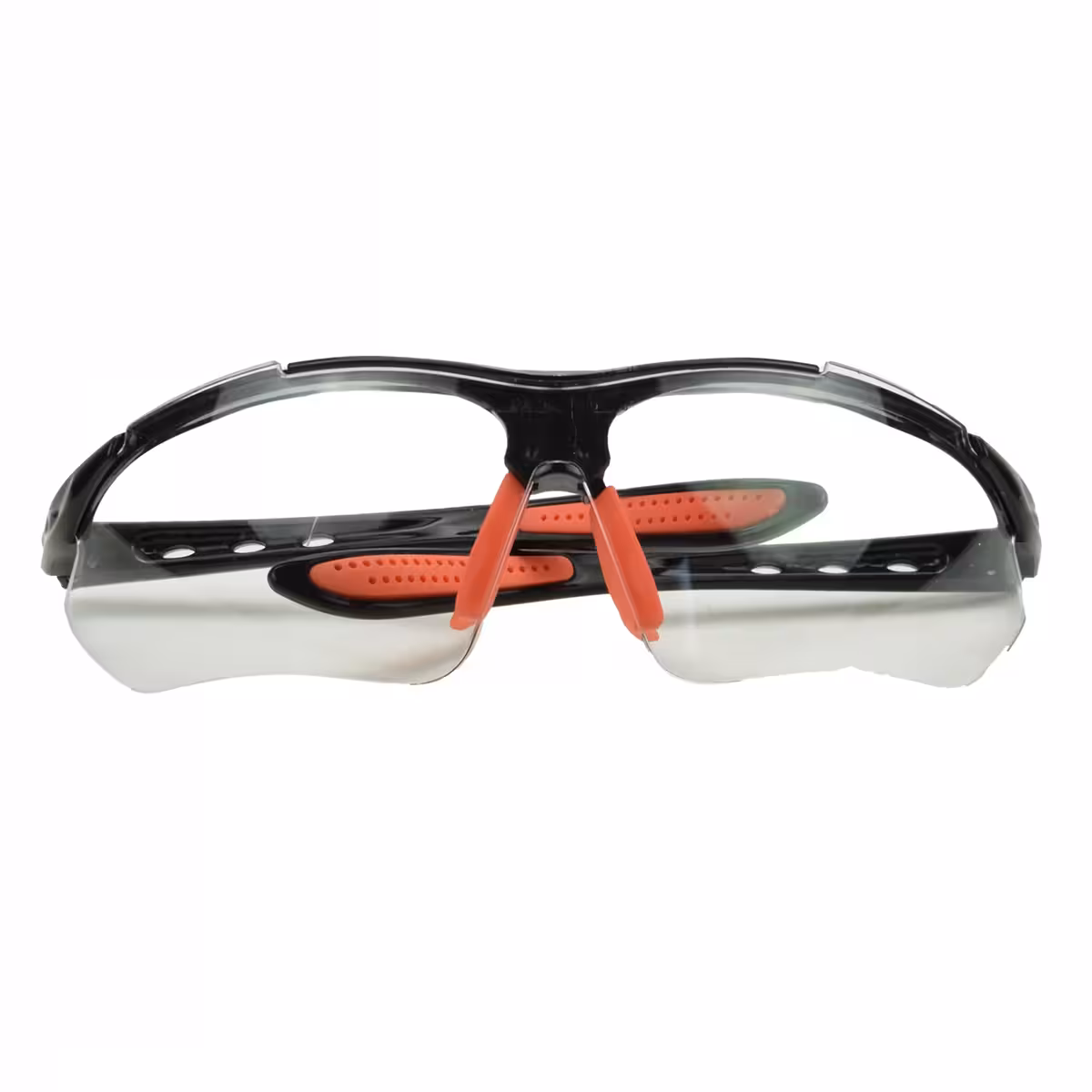 Détail des plaquettes de nez et des branches de lunettes de cyclisme